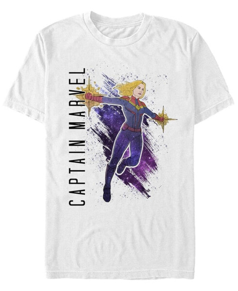 Marvel Men's Captain Marvel Galaxy Painted Short Sleeve T-Shirt