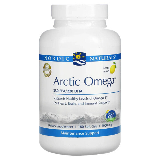 Масло рыбье Omega Arctic, Лимонное, 1 000 мг, 180 мягких капсул Nordic Naturals