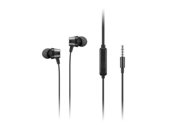 Lenovo Analog Gen 2 - Headphones with mic - in-ear - black - for ThinkCentre M70q 3