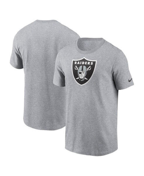 Men's Gray Las Vegas Raiders Logo Essential T-shirt