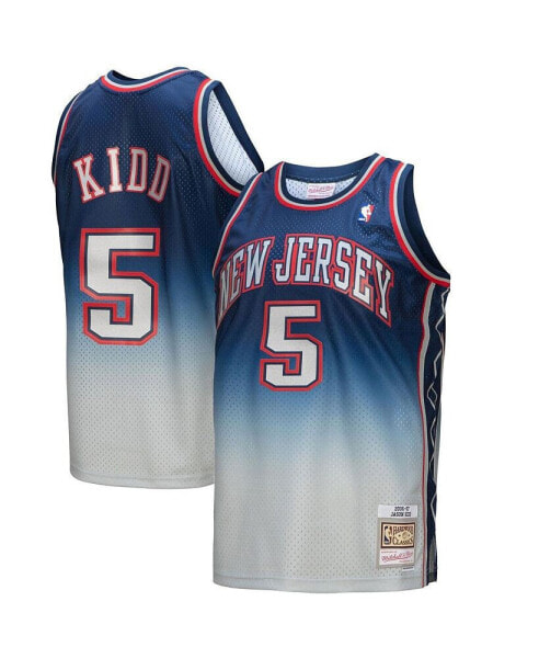 Men's Jason Kidd Gray, Blue New Jersey Nets 2006/07 Hardwood Classics Fadeaway Swingman Player Jersey