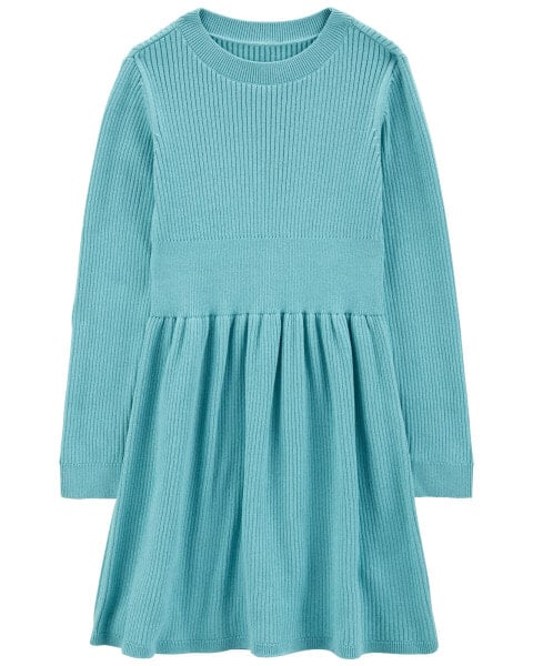 Kid Long-Sleeve Sweater Knit Dress 8