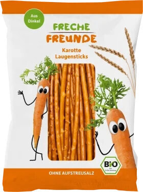 Kindersnack Laugensticks Karotte, 75 g