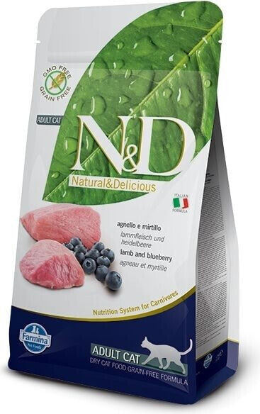 Farmina Pet Foods N&D Grain Free feline LAMB & BLUEBERRY ADULT dla kota 5kg