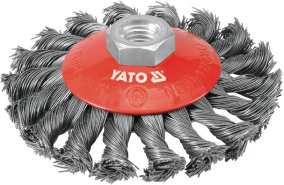 Конусная щетка YATO 100мм, резьба M14, квантовая проволока 4763