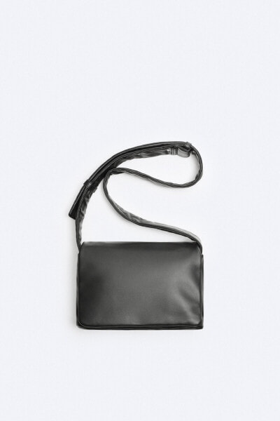 Leather crossbody bag with flap