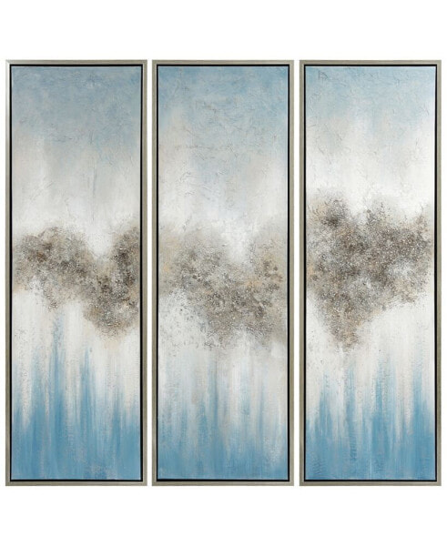 Sequence Textured Metallic Hand Painted Wall Art Set by Martin Edwards, 60" x 20" x 1.5"