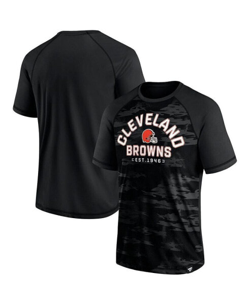 Men's Cleveland Browns Blackout Hail Mary Raglan T-shirt