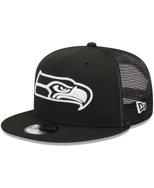 Men's Black Seattle Seahawks Main Trucker 9FIFTY Snapback Hat