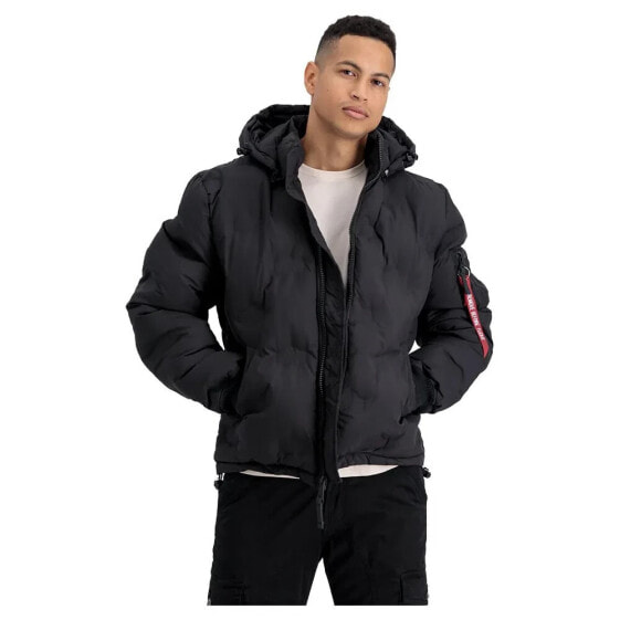 ALPHA INDUSTRIES Logo Puffer bomber jacket