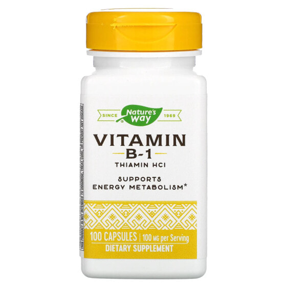 Nature's Way, Витамин B-1, 100 мг, 100 капсул