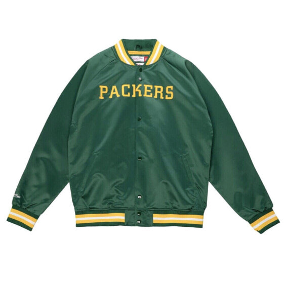 Mitchell & Ness Lightweight Satin Jacket Mens Green Coats Jackets Outerwear STJK