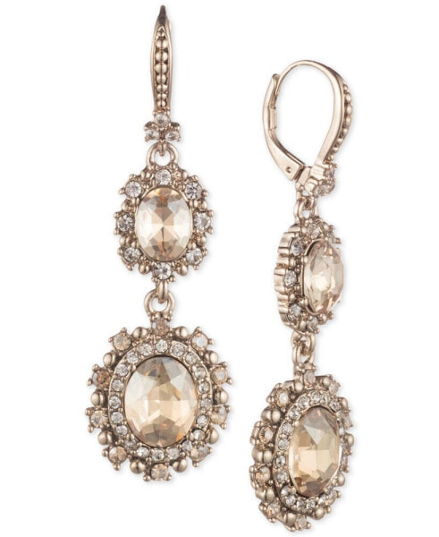 Gold-Tone Crystal Double Drop Earrings
