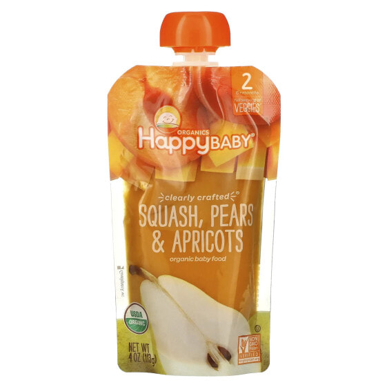 Пюре органическое Happy Family Organics "Happy Baby", горошек, бананы и киви, 113 г (4 унции) 6+ месяцев