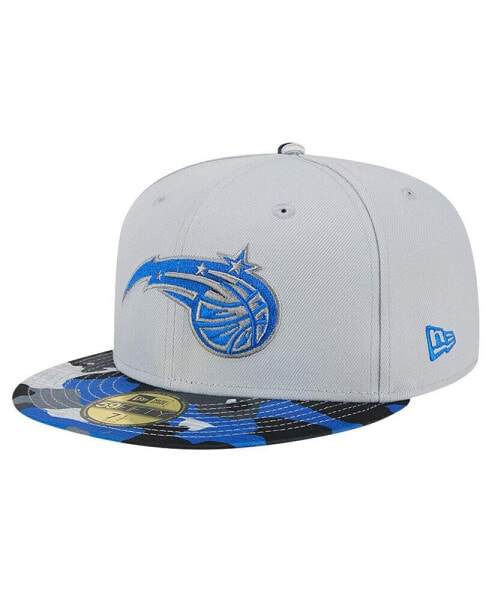 Головной убор камуфляжный New Era мужской серый Orlando Magic Active Color Visor 59Fifty Fitted Hat