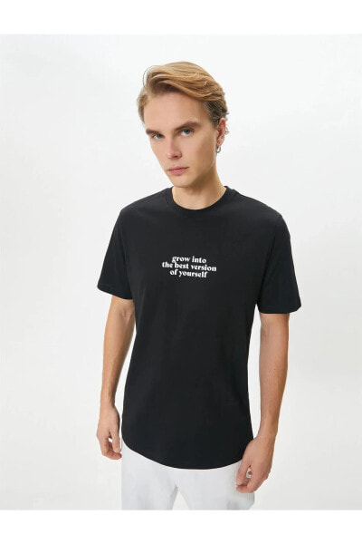 4sam10041hk 999 Siyah Erkek Pamuk Jersey Kısa Kollu T-shirt