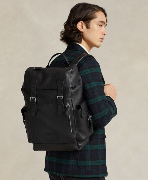 Men's Pebbled Leather Backpack