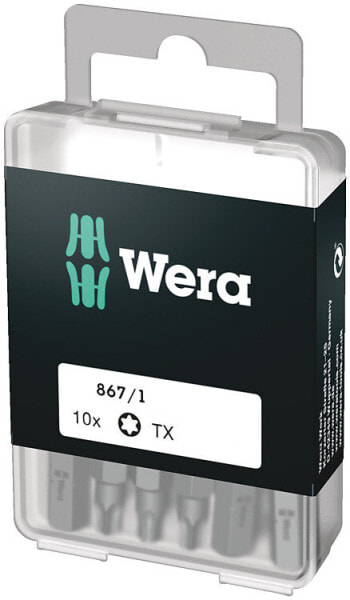 Биты отвёрточные Wera 867/1 DIY SiS Torx Plus TX20 2.5 см 10 шт