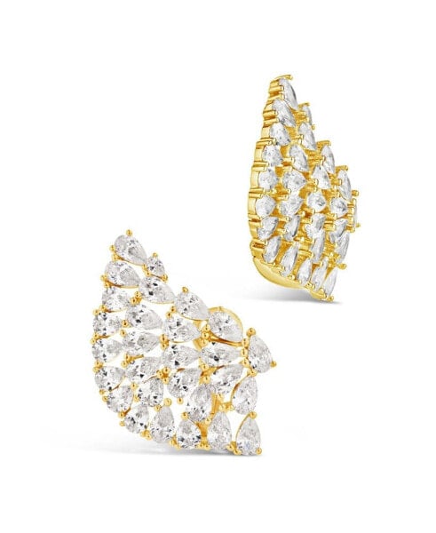 Miranda Cubic Zirconia Fan Stud Earrings