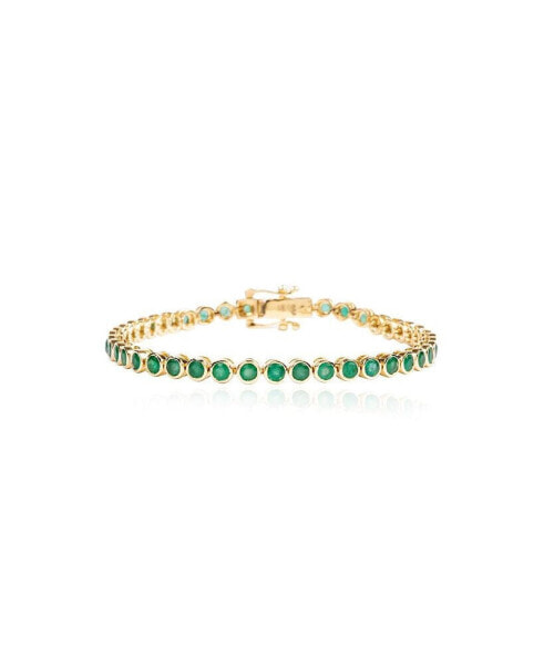 Emerald Bezel Bracelet 14K Gold