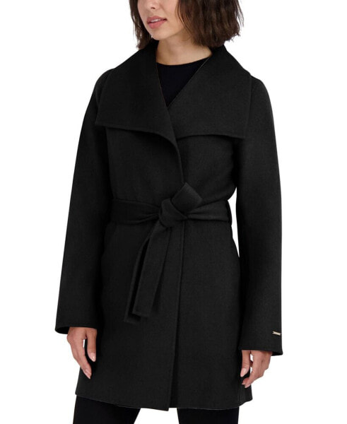 Women's Doubled-Faced Wool Blend Wrap Coat