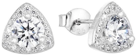 Silver earrings with zircon 11062.1