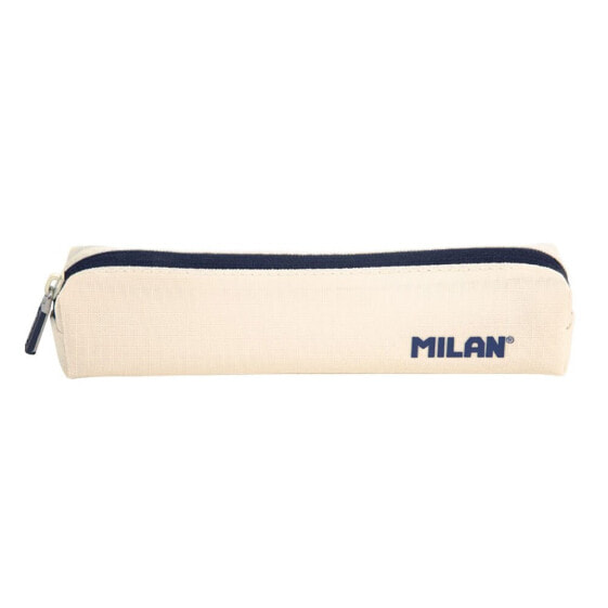 Пенал MILAN Mini Pencil Case серии 1918 сетчатым рисунком, бежевого цвета, размером 20,5 х 4,5 х 5 см.