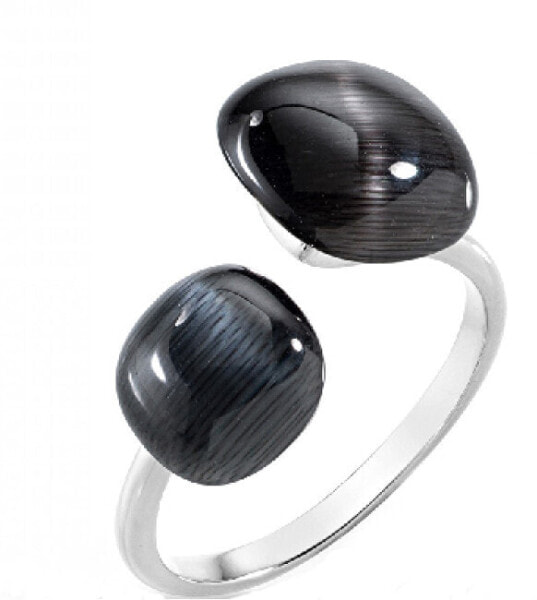 Stylish ring decorated with cat eyes SAKK33