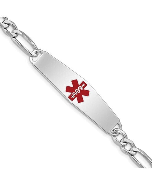 Sterling Silver Rhodium-plated Medical ID Figaro Link Bracelet