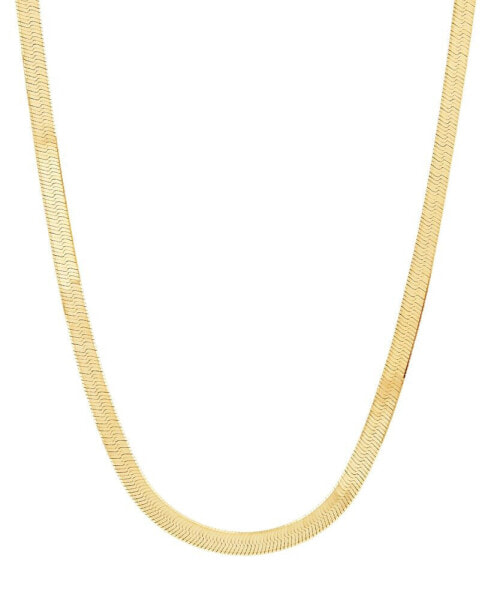 Polished & Beveled Herringbone Link 22" Chain Necklace in 18k Gold-Plated Sterling Silver & Sterling Silver