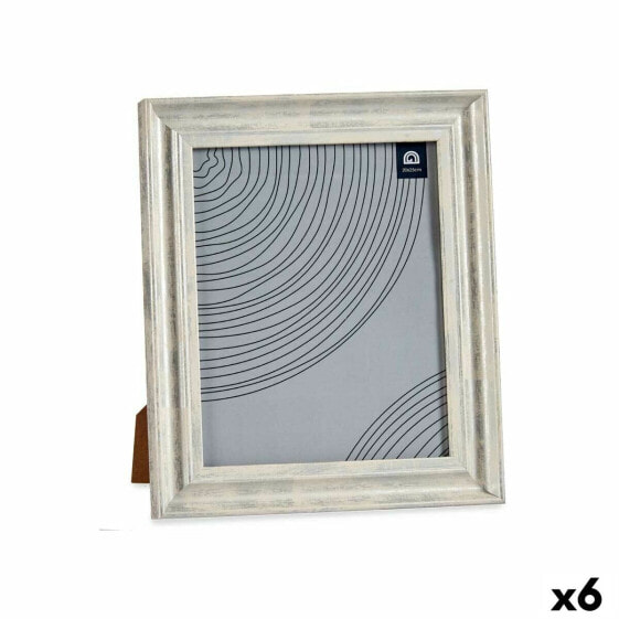 Фото рамка Стеклянный Серебристый Деревянный Коричневый Пластик (26 x 2 x 31 cm) (6 штук)