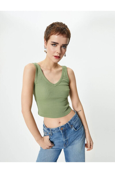 Майка Koton Crop Neck Slim Fit Yakapyplot