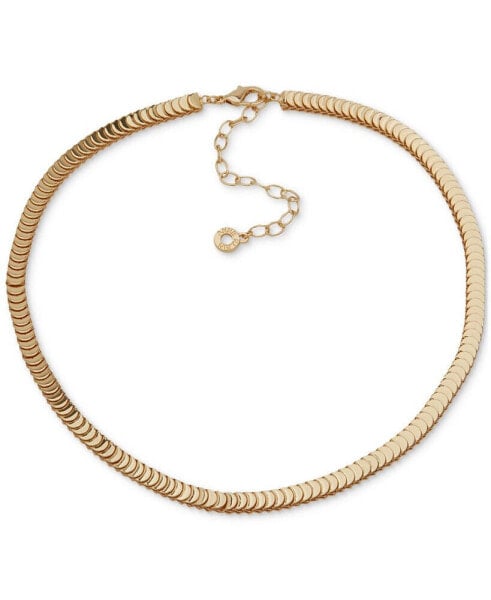 Gold-Tone Disc Chain Collar Necklace, 16" + 3" extender