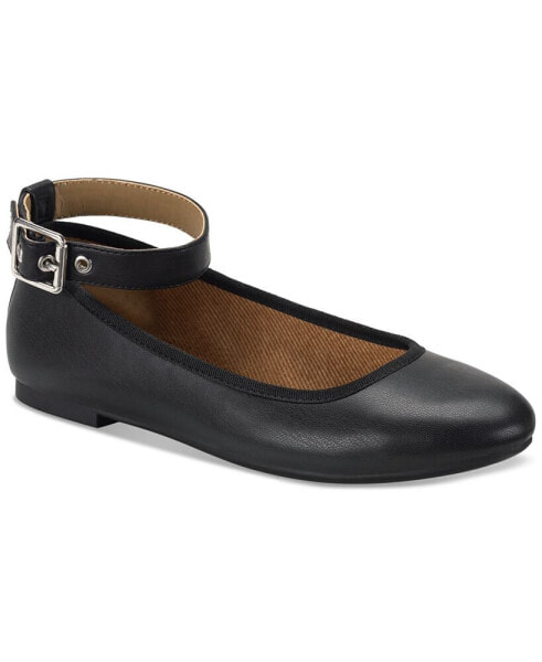 Women's Luellaa Buckle Ankle Strap Ballet Flats, Created for Macy's