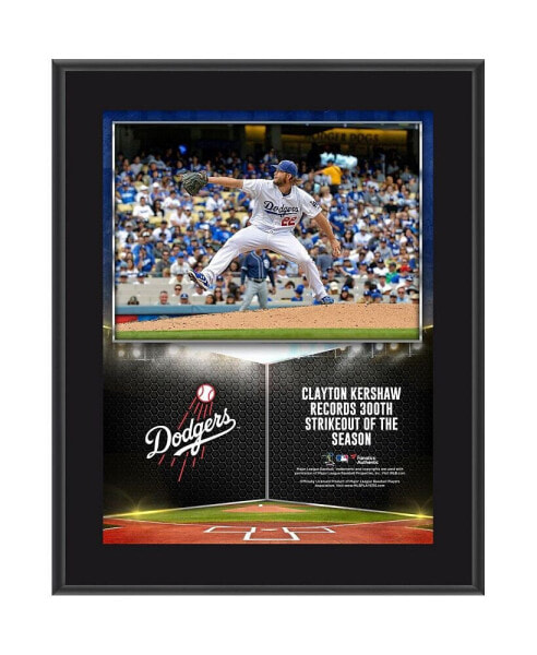 Clayton Kershaw Los Angeles Dodgers 10.5'' x 13'' 300 Strikeouts in a Season Sublimated Plaque