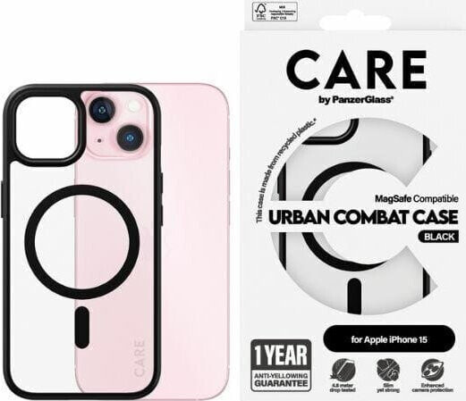 PanzerGlass CARE by PanzerGlass Urban Combat Case iPhone 15 6,1" MagSafe czarny/black 1425