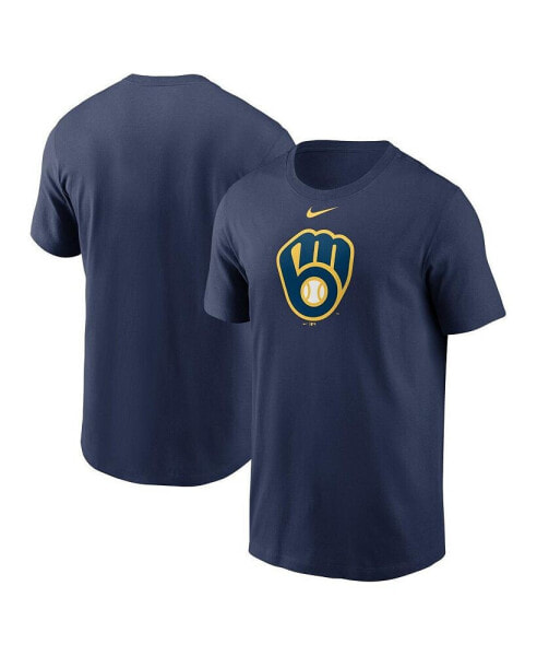 Men's Navy Milwaukee Brewers Fuse Logo T-Shirt