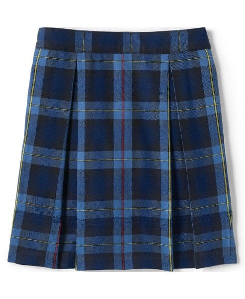 Little Girls School Uniform Plaid Pleated Skort Top of Knee