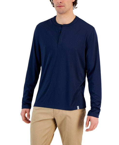 Men's Alfatech Solid Henley, Created for Macy's
