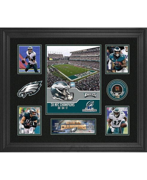 Картина Fanatics Authentic Philadelphia Eagles 2017 NFC Champions Framed 20" x 24" с частью игрового футбольного мяча - Лимитированное издание 250