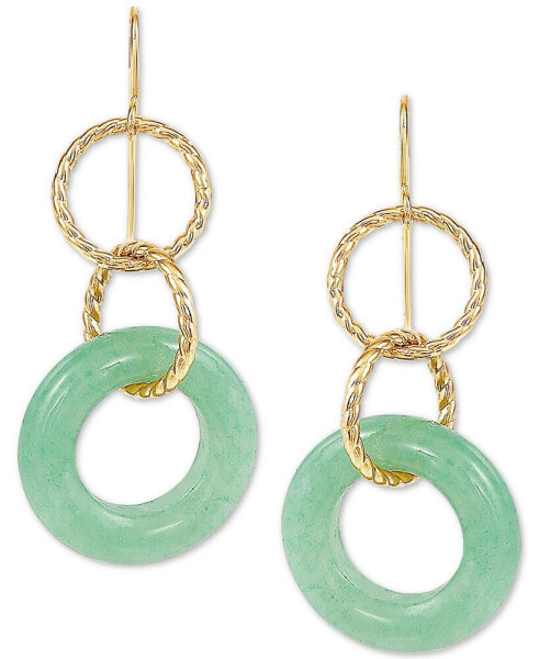 Jade Multi-Ring Drop Earrings in 10k Gold