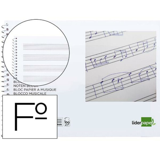 Музыкальный блокнот Liderpapel BM02 Белый 20 Листья