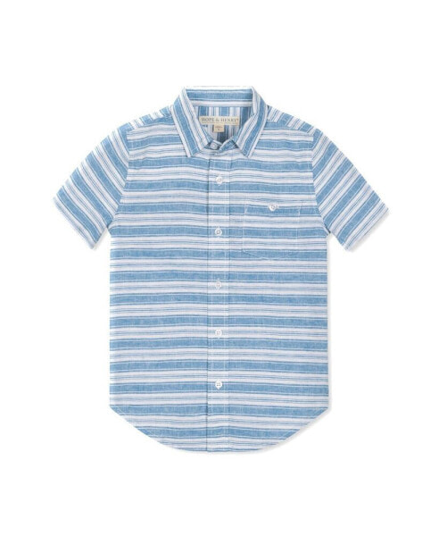 Boys' Linen Short Sleeve Button Down Shirt, Infant