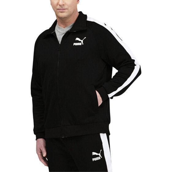 Puma Iconic T7 Full Zip Track Jacket Big Tall Mens Black Casual Athletic Outerwe