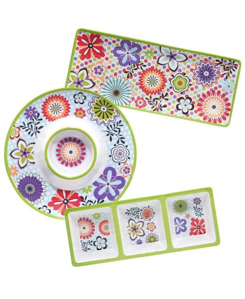 Carnaby Melamine Hostess, Set 3 Piece