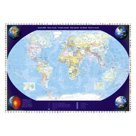 Пазл для детей Карта мира 2000 деталей Schmidt