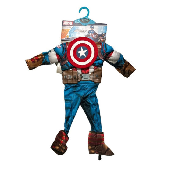 Rubies Marvel Boy's Captain America Jumpsuit, Shield & Mask Halloween Costume