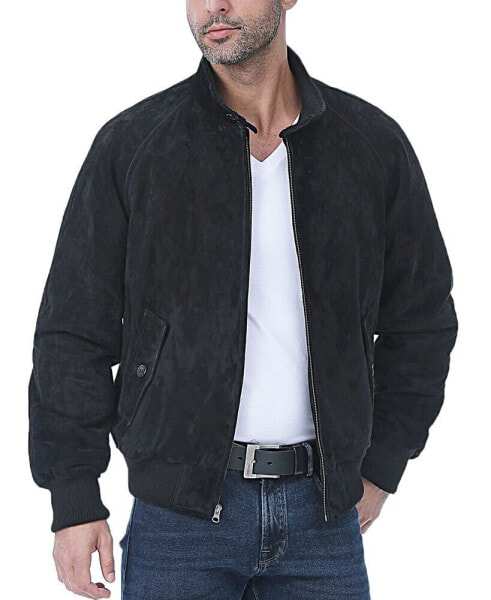 Men WWII Suede Leather Bomber Jacket