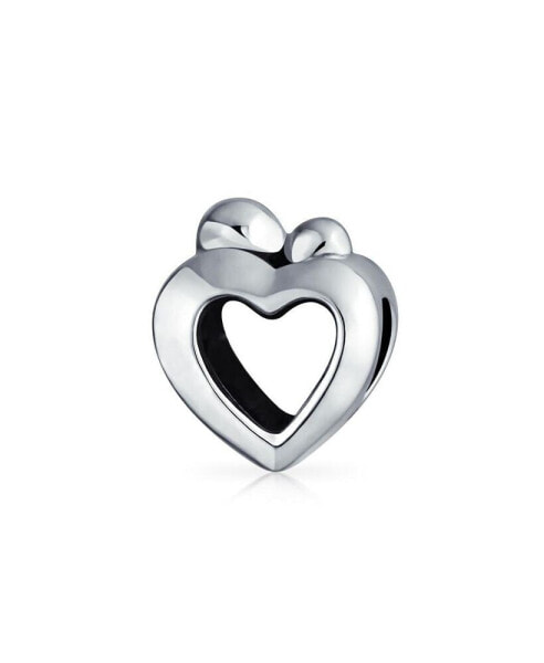 Heart Shape Mother Loving Family Child Love Charm Bead For Women Wife Oxidized Sterling Silver Fits European Bracelet