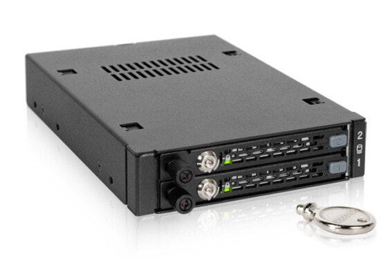 Док-станция для внешних жестких дисков и SSD ICY DOCK MB492SKL-B - 2.5" - Serial ATA - SAS - черная - металлическая - HDD - SSD - 25,4 мм